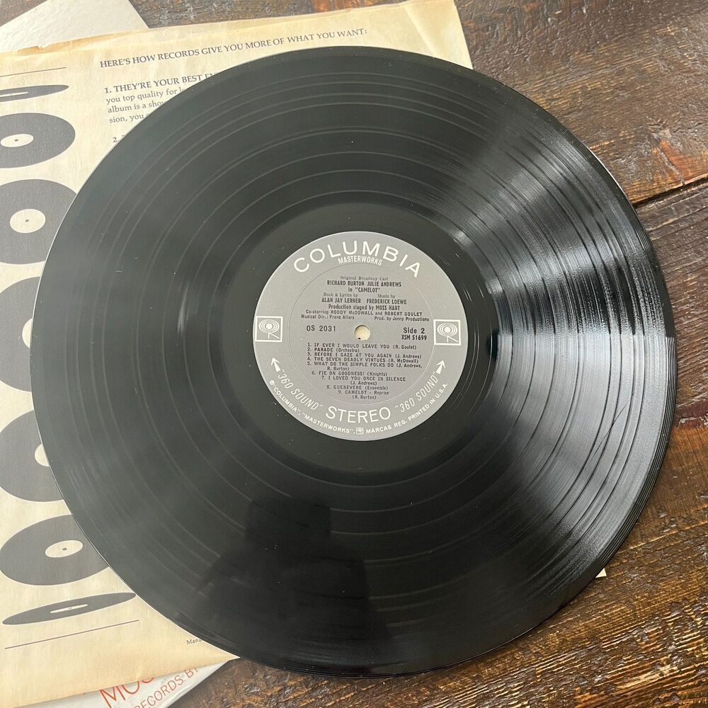 CAMELOT Vinyl LP Record VTG 1967 Original Broadway Cast Recording Burton Andrews - Picture 8 of 9